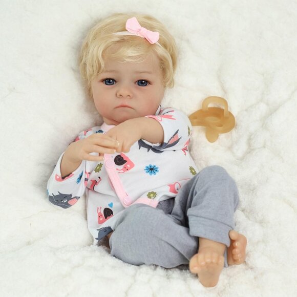 16 Inch Realistic Full Silicone Body Brown Baby Girl Doll Newborn Real Dolls - Picture 8 of 9